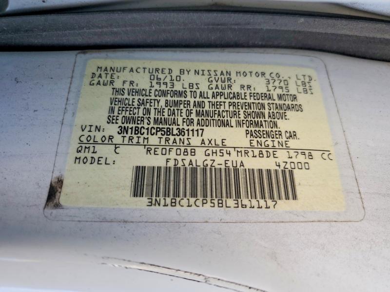 Aukcja sprzedaży 2011 Nissan Versa, vin: 3N1BC1CP5BL361117, numer aukcji: 55783606