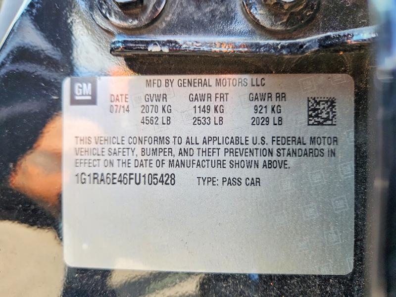 Продажа на аукционе авто 2015 Chevrolet Volt, vin: 1G1RA6E46FU105428, номер лота: 56289496