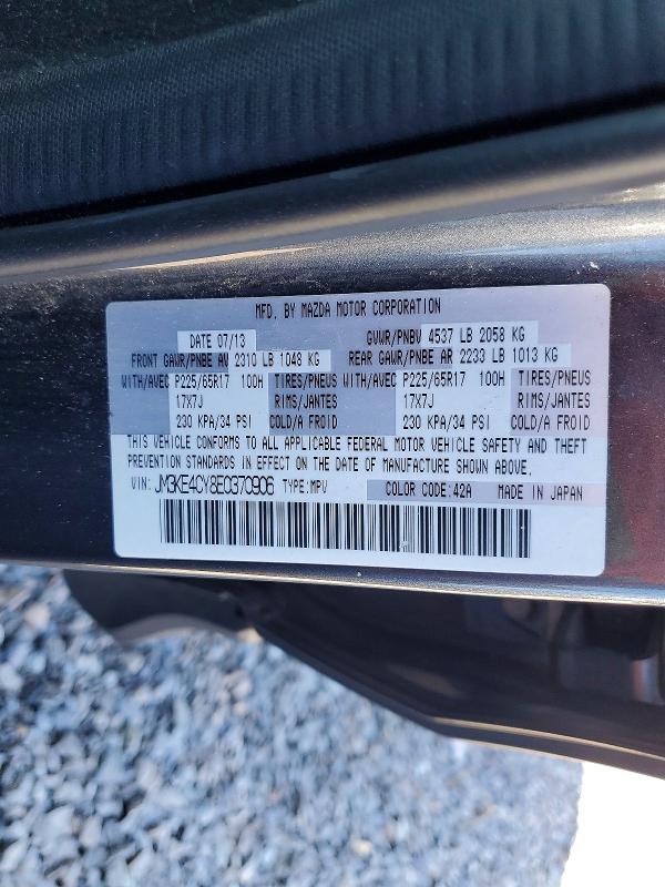 56431756 :رقم المزاد ، JM3KE4CY8E0370906 vin ، 2014 Mazda Cx-5 مزاد بيع