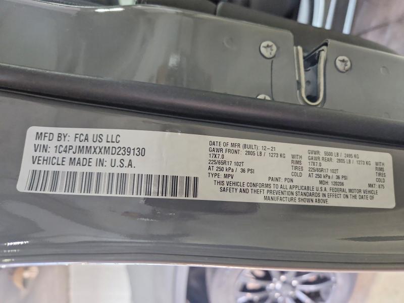 Продажа на аукционе авто 2021 Jeep Cherokee, vin: 1C4PJMMXXMD239130, номер лота: 57375216