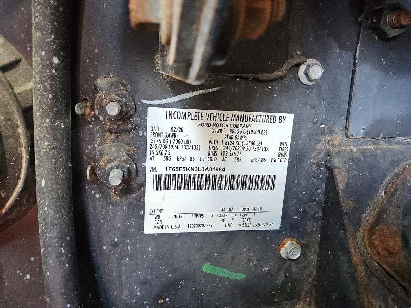 Продажа на аукционе авто 2020 Ford F59, vin: 1F65F5KN3L0A01984, номер лота: 58502536
