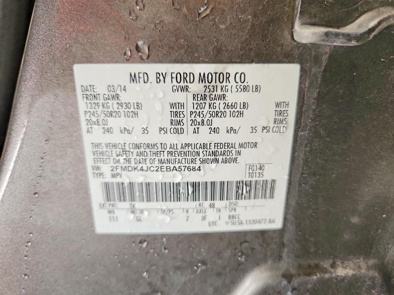 Продаж на аукціоні авто 2014 Ford Edge, vin: 2FMDK4JC2EBA57684, номер лоту: 56091296