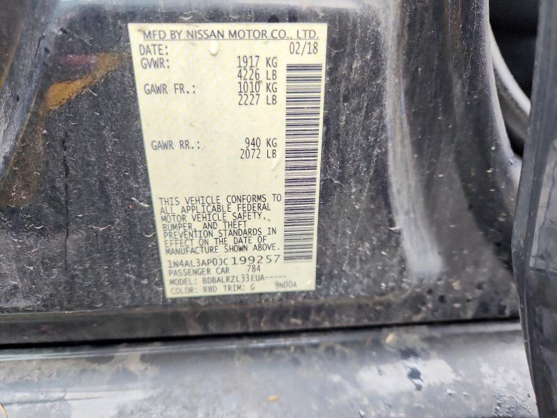 2018 Nissan Altima მანქანა იყიდება აუქციონზე, vin: 1N4AL3AP0JC199257, აუქციონის ნომერი: 57771256