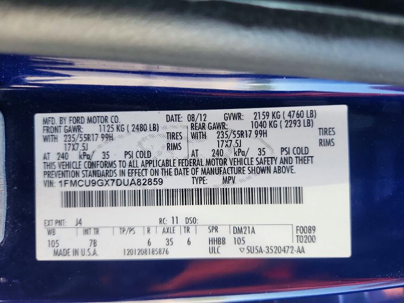 Продажа на аукционе авто 2013 Ford Escape, vin: 1FMCU9GX7DUA82859, номер лота: 56148996