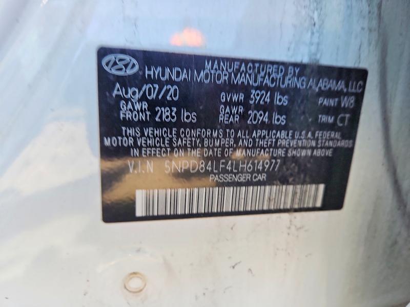 Продаж на аукціоні авто 2020 Hyundai Elantra, vin: 5NPD84LF4LH614977, номер лоту: 56230256