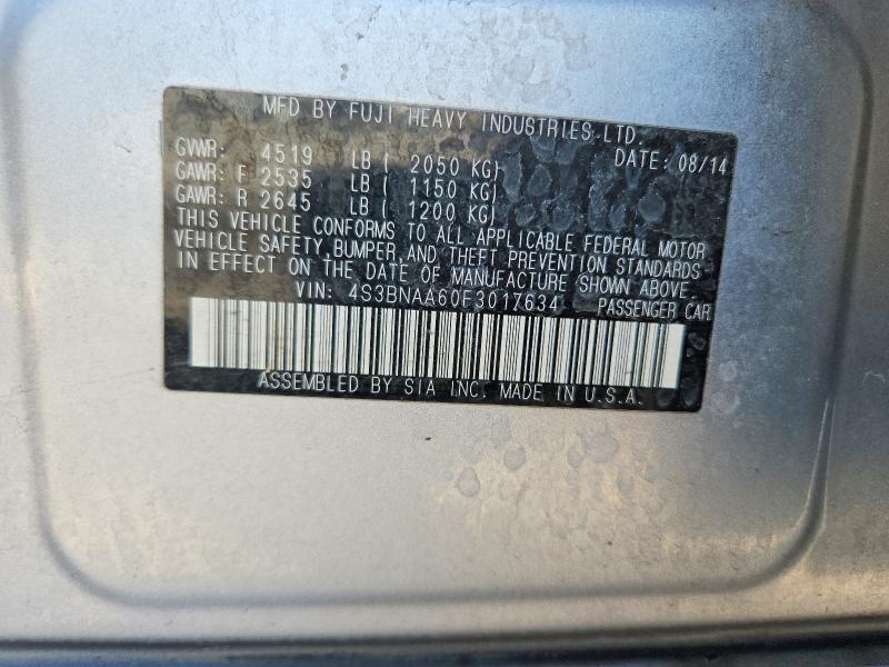 Продажа на аукционе авто 2015 Subaru Legacy, vin: 4S3BNAA60F3017634, номер лота: 56170886