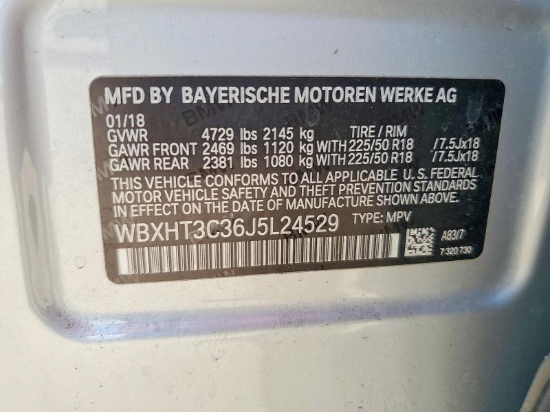 58621716 :رقم المزاد ، WBXHT3C36J5L24529 vin ، 2018 Bmw X1 مزاد بيع