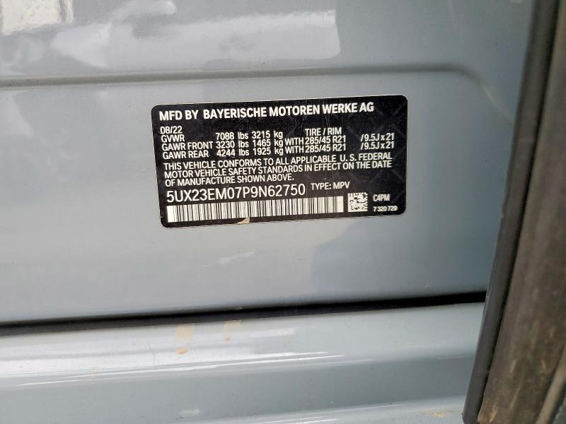 85969385 :رقم المزاد ، 5UX23EM07P9N62750 vin ، 2023 Bmw X7 مزاد بيع
