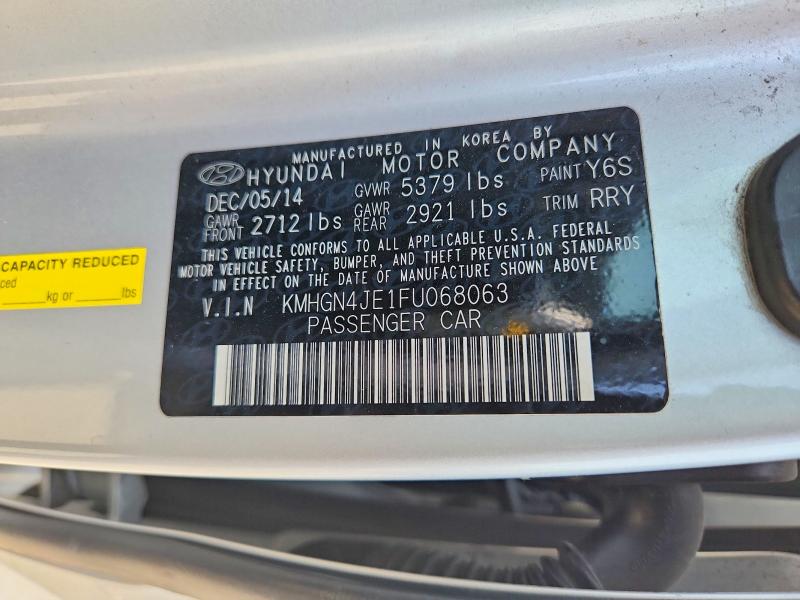 Продаж на аукціоні авто 2015 Hyundai Genesis, vin: KMHGN4JE1FU068063, номер лоту: 53610636