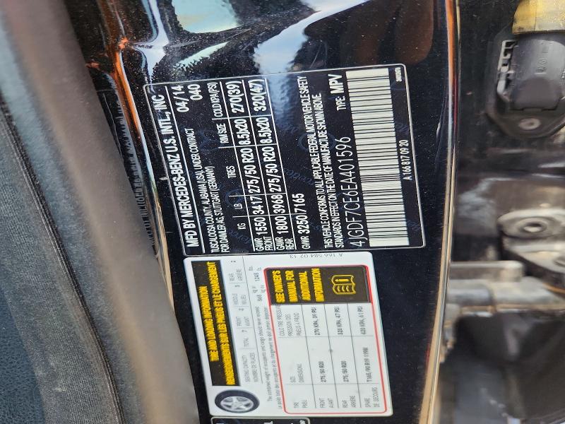Aukcja sprzedaży 2014 Mercedes-benz Gl, vin: 4JGDF7CE6EA401596, numer aukcji: 56607866
