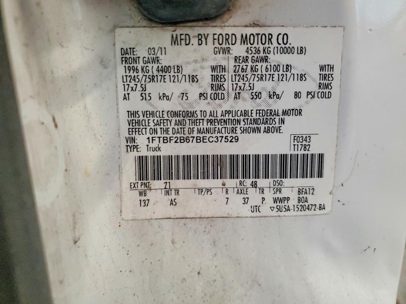 56446256 :رقم المزاد ، 1FTBF2B67BEC37529 vin ، 2011 Ford F250 مزاد بيع