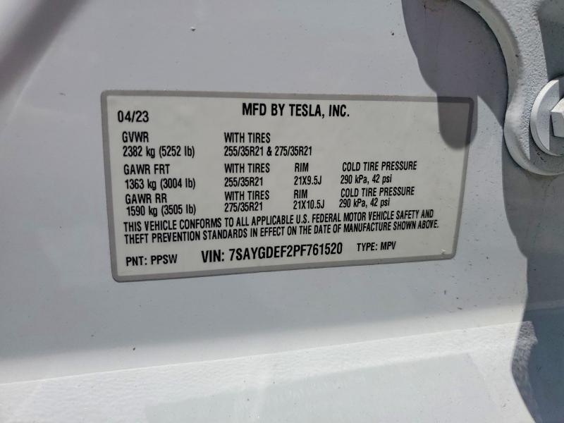 Продаж на аукціоні авто 2023 Tesla Model Y, vin: 7SAYGDEF2PF761520, номер лоту: 55585216