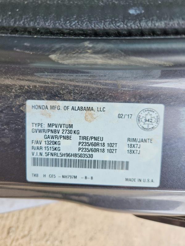 Продажа на аукционе авто 2017 Honda Odyssey, vin: 5FNRL5H96HB503530, номер лота: 58201586