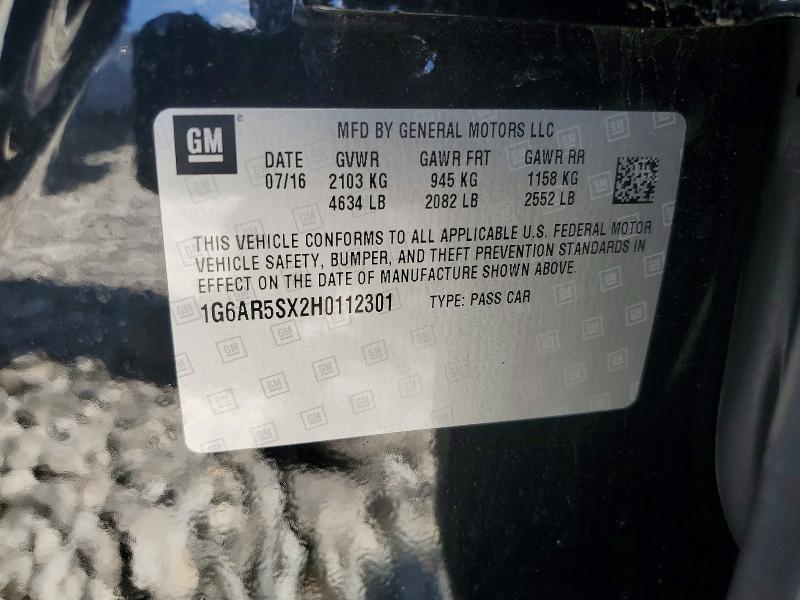 2017 Cadillac Cts მანქანა იყიდება აუქციონზე, vin: 1G6AR5SX2H0112301, აუქციონის ნომერი: 57213906