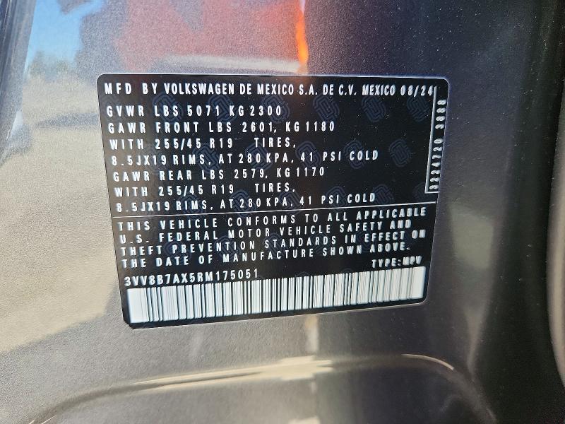 56583266 :رقم المزاد ، 3VV8B7AX5RM175051 vin ، 2024 Volkswagen Tiguan مزاد بيع