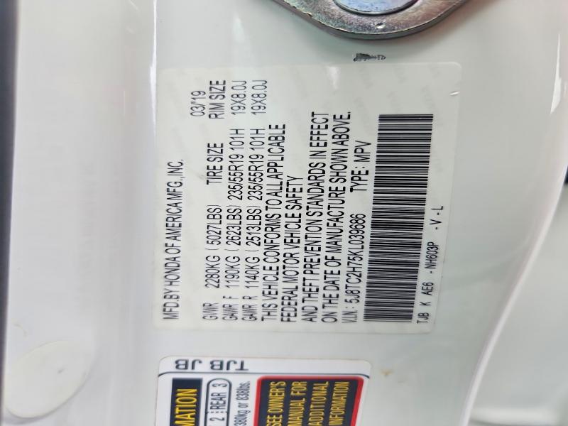 56265016 :رقم المزاد ، 5J8TC2H75KL039686 vin ، 2019 Acura Rdx مزاد بيع