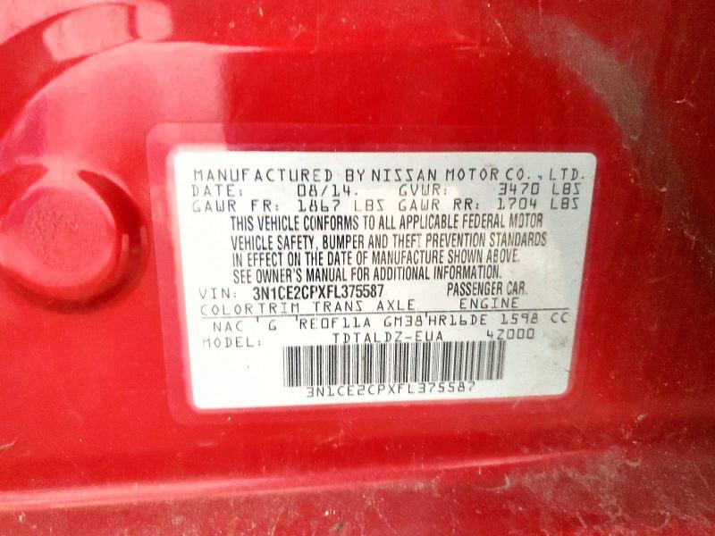 Aukcja sprzedaży 2015 Nissan Versa Note, vin: 3N1CE2CPXFL375587, numer aukcji: 57912786