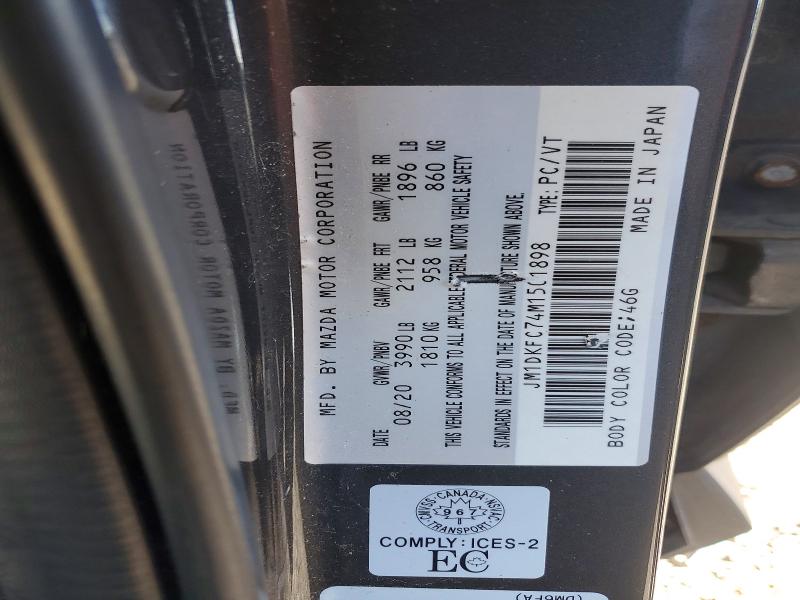 57205036 :رقم المزاد ، JM1DKFC74M1501898 vin ، 2021 Mazda Cx-3 مزاد بيع
