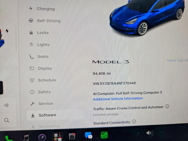 Продажа на аукционе авто 2022 Tesla Model 3, vin: 5YJ3E1EA4NF370446, номер лота: 56135636