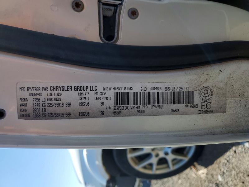 2013 Dodge Journey მანქანა იყიდება აუქციონზე, vin: 3C4PDDFG0DT701984, აუქციონის ნომერი: 54807916