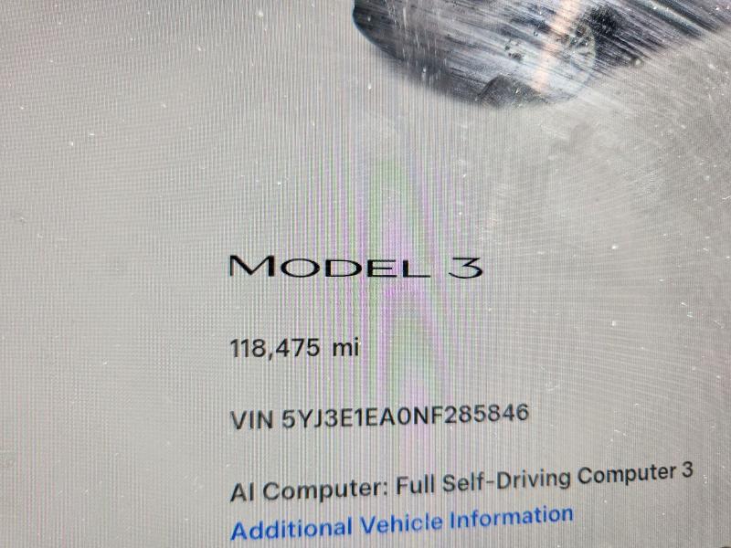 Aukcja sprzedaży 2022 Tesla Model 3, vin: 5YJ3E1EA0NF285846, numer aukcji: 55905726