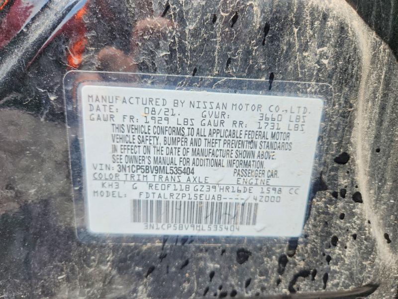 56824506 :رقم المزاد ، 3N1CP5BV9ML535404 vin ، 2021 Nissan Kicks مزاد بيع
