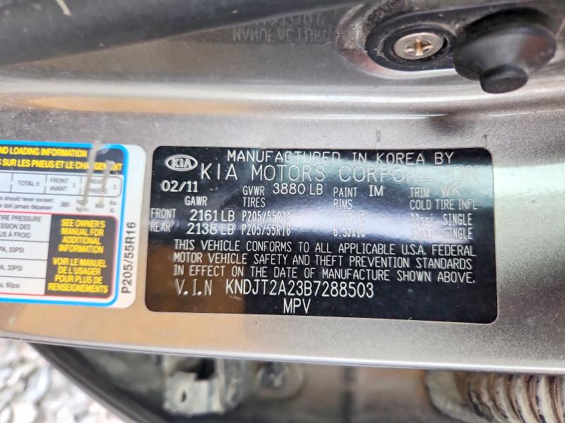 58743916 :رقم المزاد ، KNDJT2A23B7288503 vin ، 2011 Kia Soul مزاد بيع