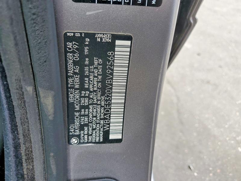 56948416 :رقم المزاد ، WBADE5320VBV92568 vin ، 1997 Bmw 540 مزاد بيع