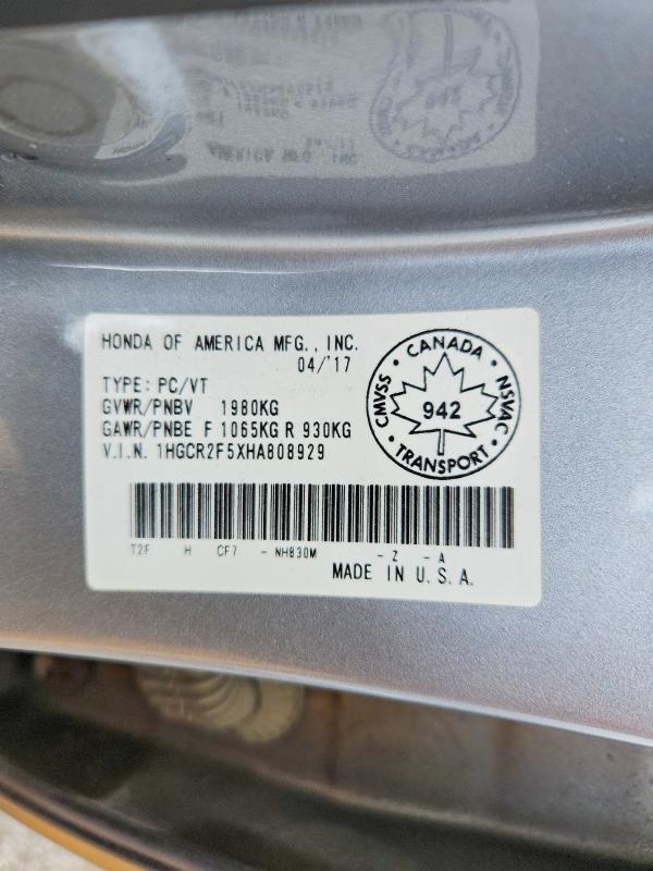 2017 Honda Accord მანქანა იყიდება აუქციონზე, vin: 1HGCR2F5XHA808929, აუქციონის ნომერი: 56652976