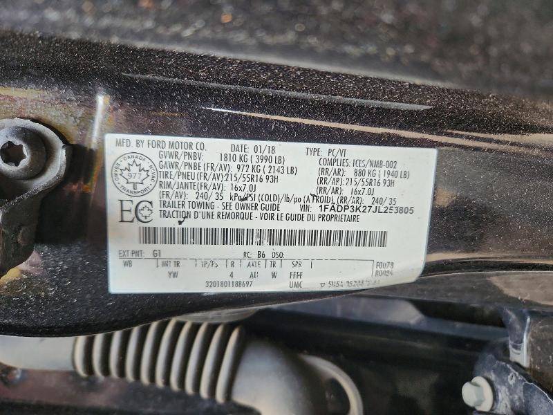 Aukcja sprzedaży 2018 Ford Focus, vin: 1FADP3K27JL253805, numer aukcji: 57865406