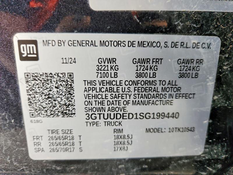 Продаж на аукціоні авто 2025 Gmc Sierra, vin: 3GTUUDED1SG199440, номер лоту: 54868676