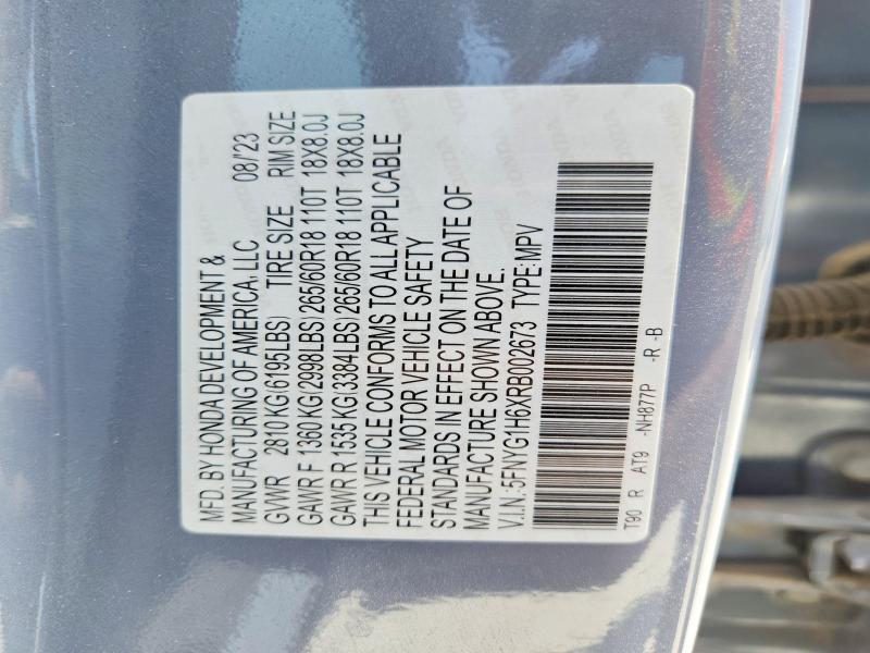 Продажа на аукционе авто 2024 Honda Pilot, vin: 5FNYG1H6XRB002673, номер лота: 85962885