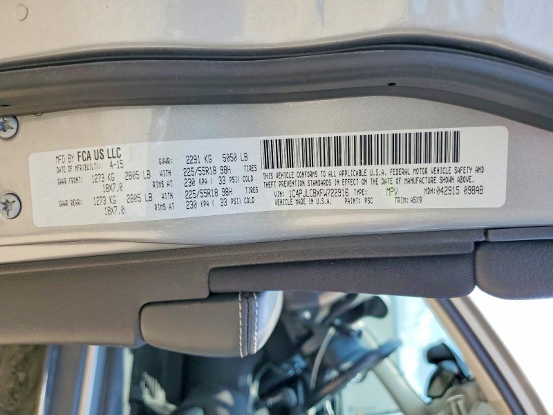 Продаж на аукціоні авто 2015 Jeep Cherokee, vin: 1C4PJLCBXFW722916, номер лоту: 58749126