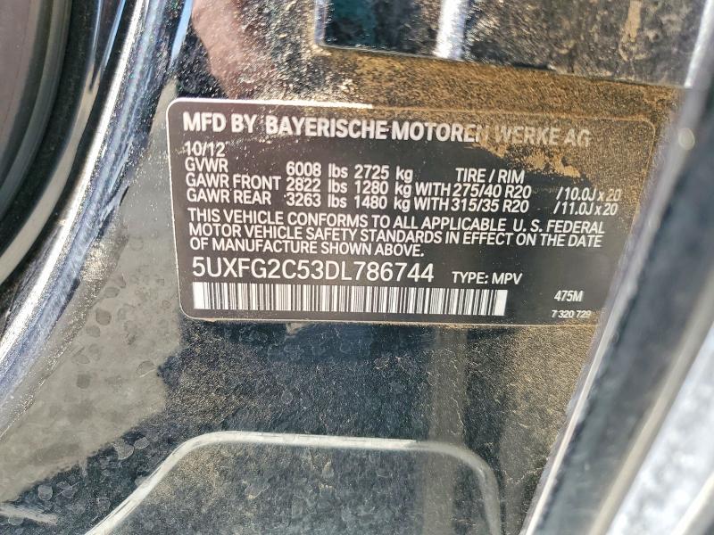 Продаж на аукціоні авто 2013 Bmw X6, vin: 5UXFG2C53DL786744, номер лоту: 57870666