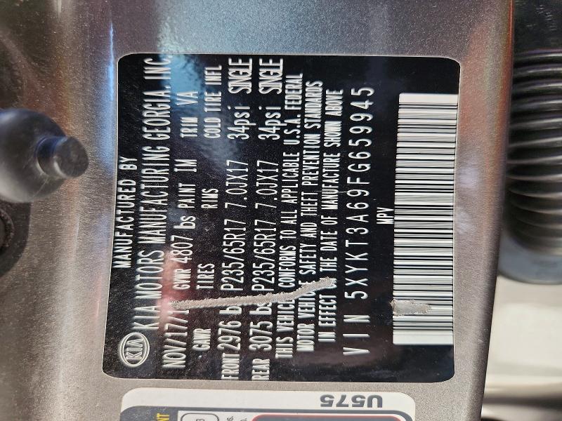 Продажа на аукционе авто 2015 Kia Sorento, vin: 5XYKT3A69FG659945, номер лота: 57034976