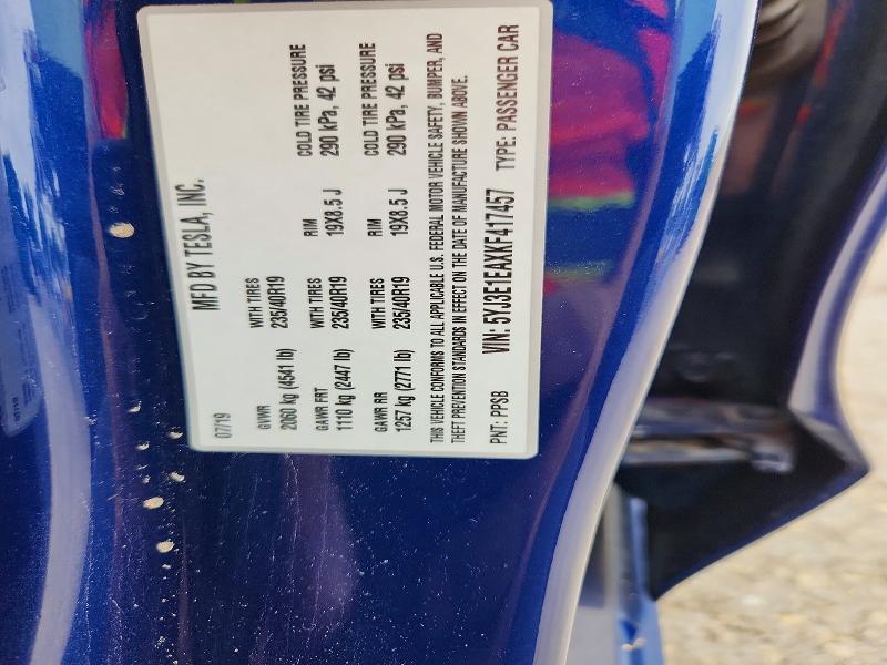 Aukcja sprzedaży 2019 Tesla Model 3, vin: 5YJ3E1EAXKF417457, numer aukcji: 59207716