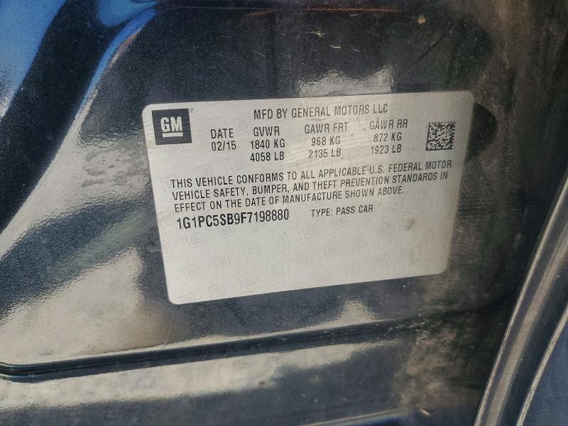 Aukcja sprzedaży 2015 Chevrolet Cruze, vin: 1G1PC5SB9F7198880, numer aukcji: 57357846