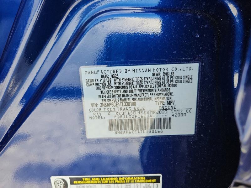 57372186 :رقم المزاد ، 3N8AP6CE1TL330168 vin ، 2026 Nissan Kicks مزاد بيع