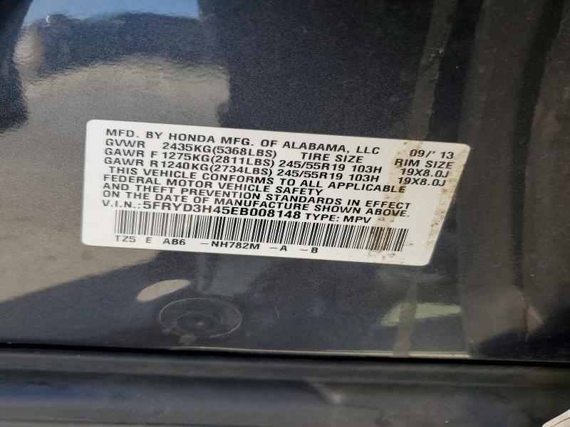 56098926 :رقم المزاد ، 5FRYD3H45EB008148 vin ، 2014 Acura Mdx مزاد بيع