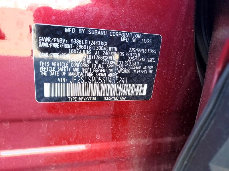 Продажа на аукционе авто 2025 Subaru Forester, vin: JF2SLSRD5SH455241, номер лота: 56679006