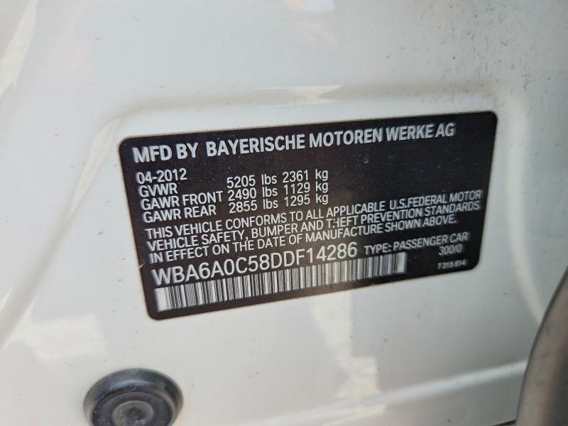 2013 Bmw 640 მანქანა იყიდება აუქციონზე, vin: WBA6A0C58DDF14286, აუქციონის ნომერი: 58224316