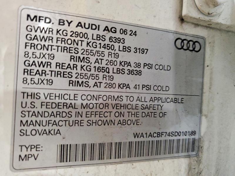 Aukcja sprzedaży 2025 Audi Q7, vin: WA1ACBF74SD010189, numer aukcji: 58595806
