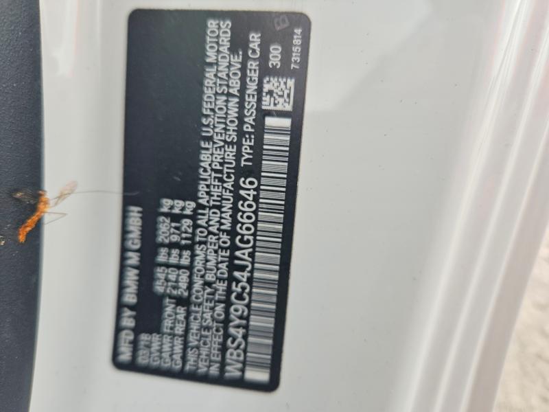Aukcja sprzedaży 2018 Bmw M4, vin: WBS4Y9C54JAG66646, numer aukcji: 56762636