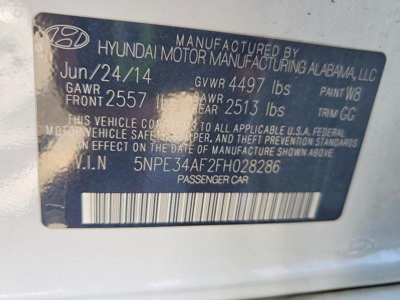 2015 Hyundai Sonata მანქანა იყიდება აუქციონზე, vin: 5NPE34AF2FH028286, აუქციონის ნომერი: 85451785