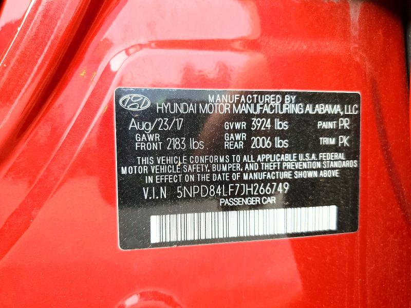 Продаж на аукціоні авто 2018 Hyundai Elantra, vin: 5NPD84LF7JH266749, номер лоту: 56835956