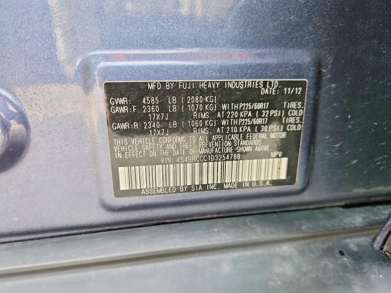 2013 Subaru Outback მანქანა იყიდება აუქციონზე, vin: 4S4BRCCC1D3254788, აუქციონის ნომერი: 55815636