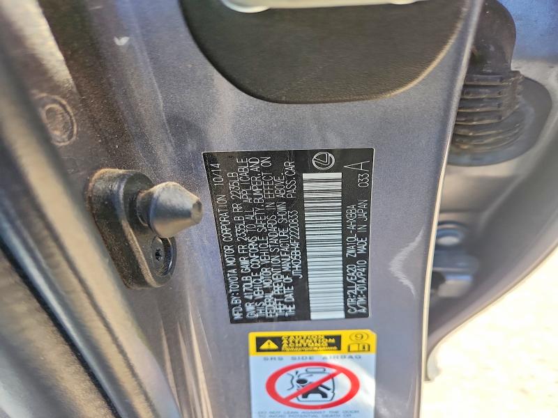 2015 Lexus Ct მანქანა იყიდება აუქციონზე, vin: JTHKD5BH4F2220833, აუქციონის ნომერი: 58957806
