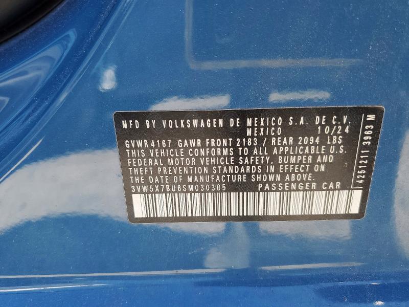 Aukcja sprzedaży 2025 Volkswagen Jetta, vin: 3VW5X7BU6SM030305, numer aukcji: 56077636