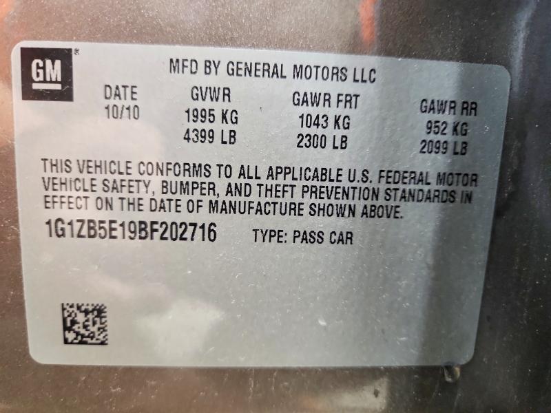 Продаж на аукціоні авто 2011 Chevrolet Malibu, vin: 1G1ZB5E19BF202716, номер лоту: 58195266