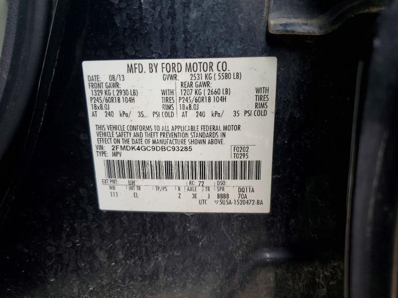 Продаж на аукціоні авто 2013 Ford Edge, vin: 2FMDK4GC9DBC93285, номер лоту: 55631336